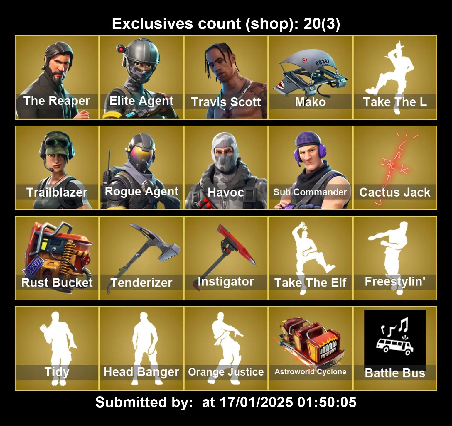 [PC/PS4-5/XBOX] 99 Skins | TRAVIS SCOTT | The Reaper | Elite Agent | Take The L | Omega | Orange Justice | Nick Fury | Piccolo | Son Gohan | Full Email Access