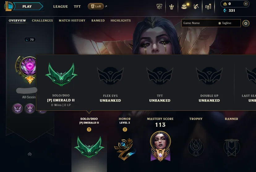 S14-3 Master🔥LVL70 Now Emerald 2 0W/1L in Placements💎Handleveled ACCOUNT⭐12Skins✅Lifetime Ownership Guarantee - Never Taken Back✔️Recovery info included