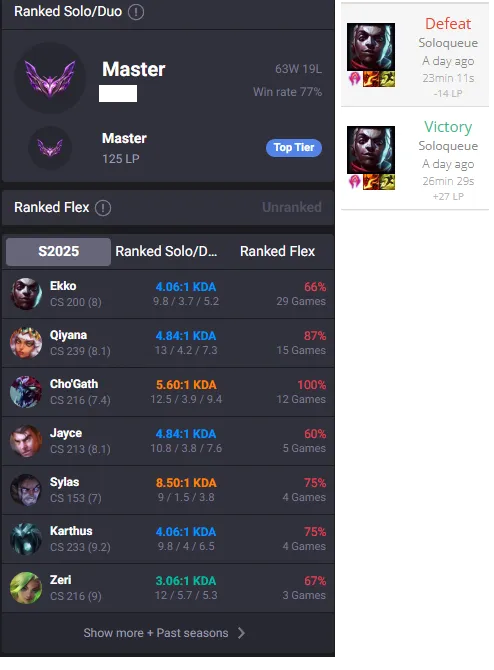 Grandmaster MMRπ₯Master 130LP 81%WR Handleveledπ+26/-15LP Gainsπ19K BE 46Champs 10Skins + LOOTβ
Lifetime Ownership Guarantee βΈ± Never Taken Back