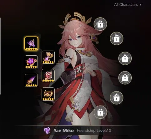 GI1010 High AR59 Europe Account with Furina 90, Hu Tao, Raiden Shogun, Yae Miko, Diluc and Many 5-Star Characters