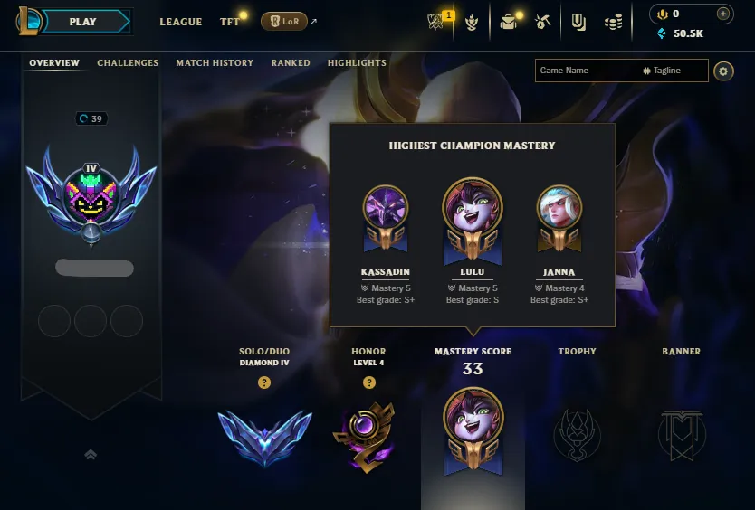 Diamond 1 MMR🔥Diamond 4 36LP 66%WR Handleveled🚀+30/-10LP Gains💎50K BE 2Skins⭐Name Changeable✅Lifetime Ownership Guarantee - Never Taken Back