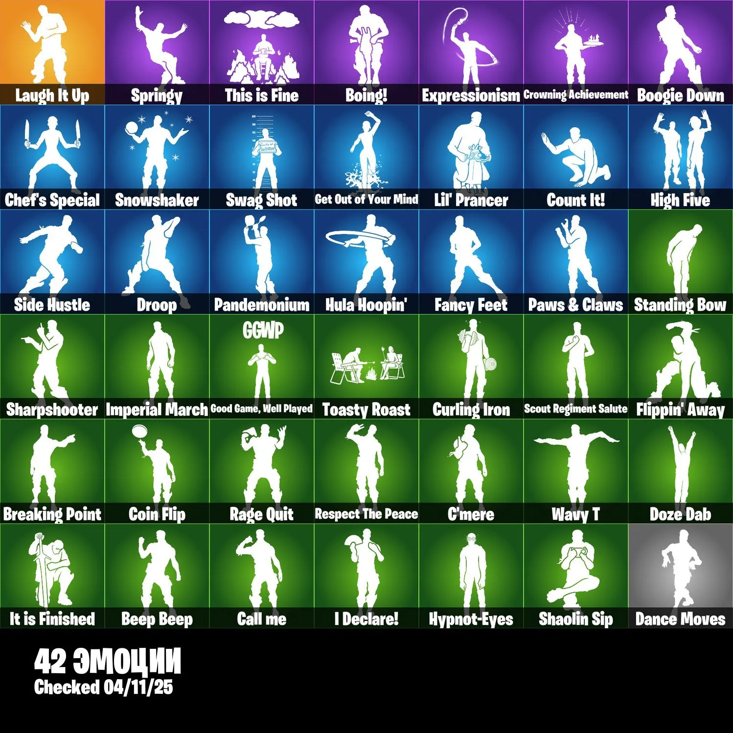 F1126 40 Skins, Merry Mint Axe, Midas, The Dish-stroyer, Shooting Starstaff, Laugh It Up, TIE Whisper, Fusion, Era 