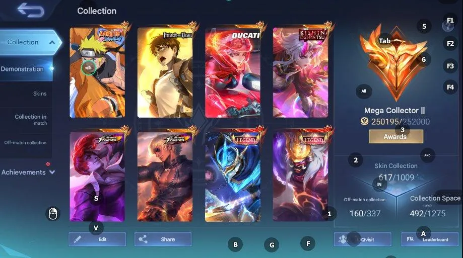 ML539 5 Legend KOF Lineup AOT Yin Naruto Lancelot Ducati Benedetta Allstar Moskov 617 Skins