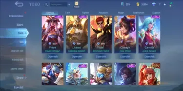 ML559 91 Heroes | 111 Skins | All Emblems Maxed | Collector Nata | Saiya Badang M.Meow Julian Lunar Change Christmas Freya
