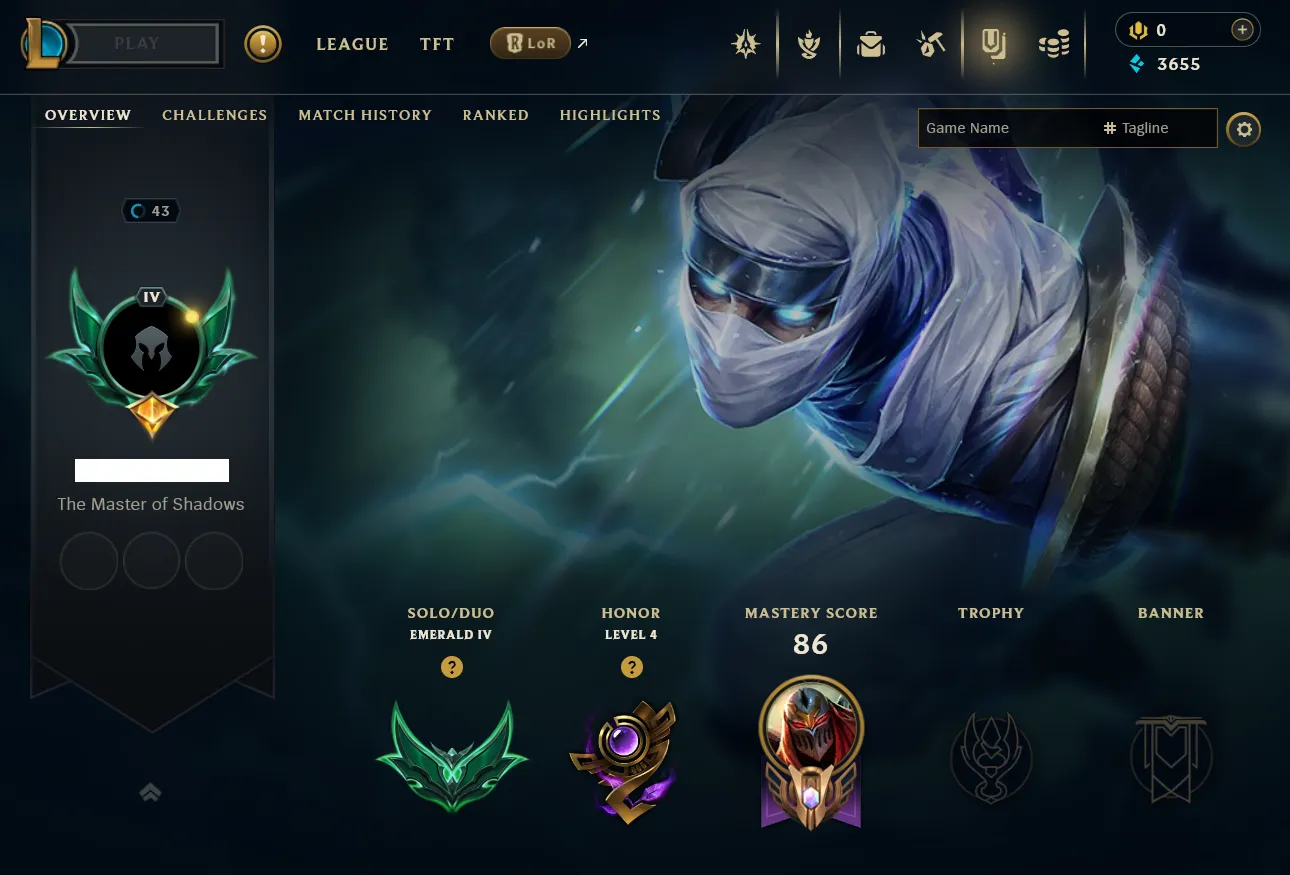 EUW 🔱 EMERALD 4 🔱 GOOD LP GAINS 🔱 JG/MID MAIN 🔱 1 SKIN 🔱 VANGUARD SAFE 🔱 Unverified Mail 🔱 Handleveled 🔱