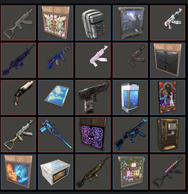 RT214 Rust 84 Twitch Drops 40-46 Rounds ARs AKs MP5s Garage Doors Vending Machines Fridges Lockers 0 Hours PC