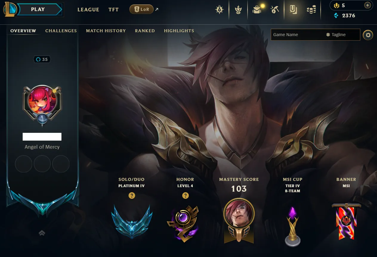 EUW 🔱 PLAT 4 🔱 GOOD LP GAINS 🔱 5 SKINS 🔱 JG MAIN 🔱 VANGUARD SAFE 🔱 Changeable Mail 🔱 Handleveled 🔱