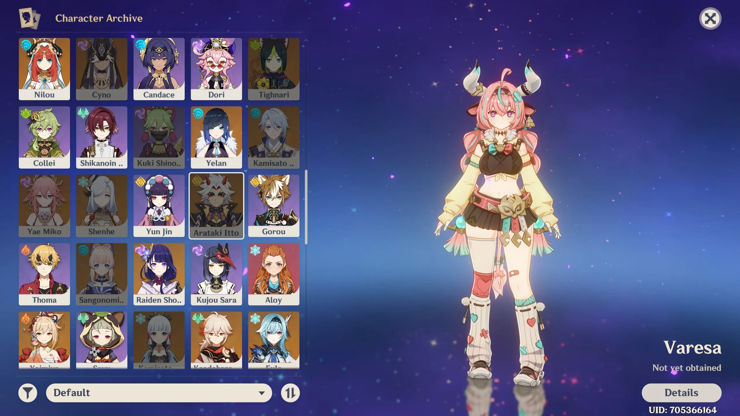 GI1070 High AR60 Dual Gacha Account with Yoimiya, Hu Tao C1, Yelan C1, Raiden, Nahida, Nilou, Venti, Zhongli and Multiple Limited 5-Star Weapons