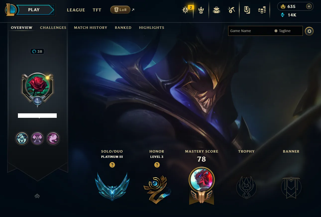 EUW 🔱 PLAT 3 🔱 59% WINRATE 🔱 INSANE +38 LP GAINS 🔱 5 SKINS 🔱 635 RP 🔱 MID MAIN 🔱 VANGUARD SAFE 🔱 Changeable Mail 🔱 Handleveled 🔱