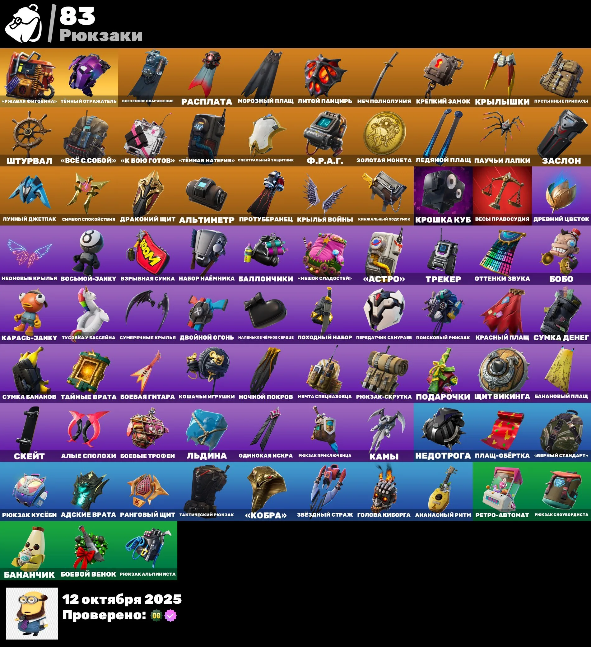 F933 DARK VERTEX, TAKE THE L, ASTROWORLD CYCLO, Multiple Exclusives, OG PvE, Travis Scott Glider, S3-S10 BP, 80 Skins