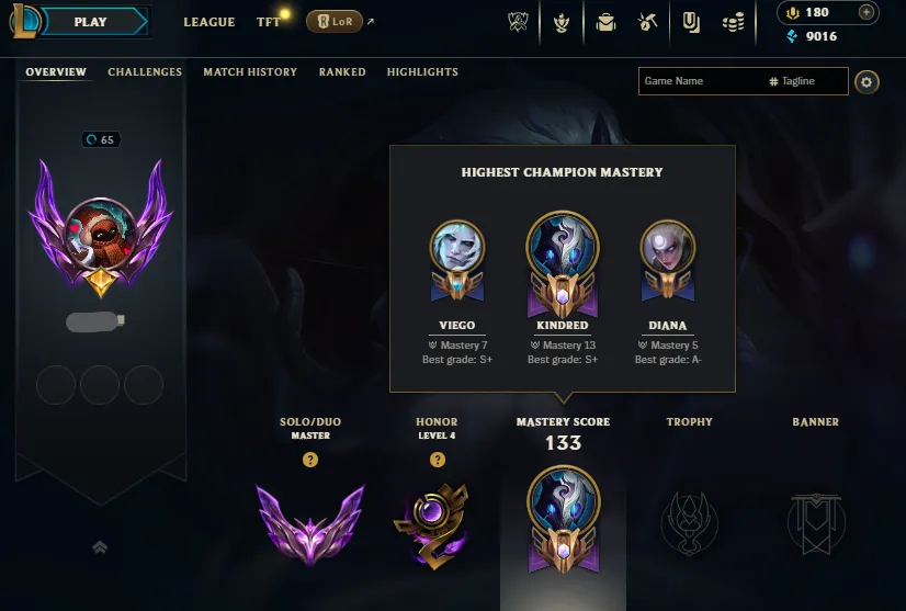 🔥LVL65 Master 300LP 61%WR Handleveled💎93Champs 11Skins 9K BE⭐Name Changeable✅Lifetime Ownership Guarantee - Never Taken Back