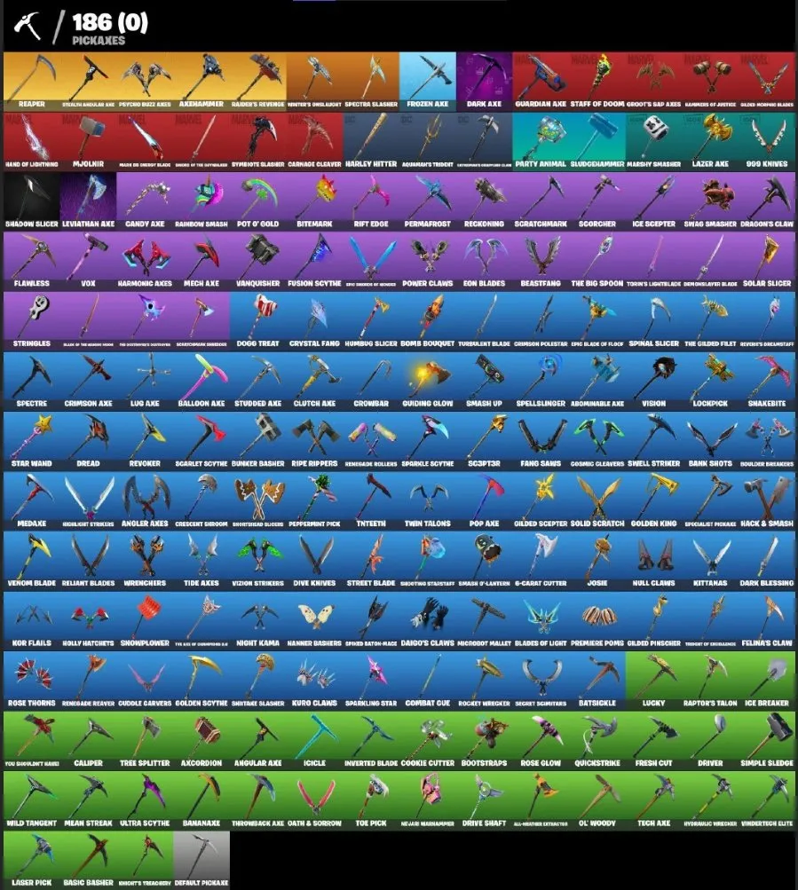 F849 Rare OG Account with 234 Skins including Renegade Raider, Glow, Borderlands, NVIDIA | 210 Backblings | 186 Picks