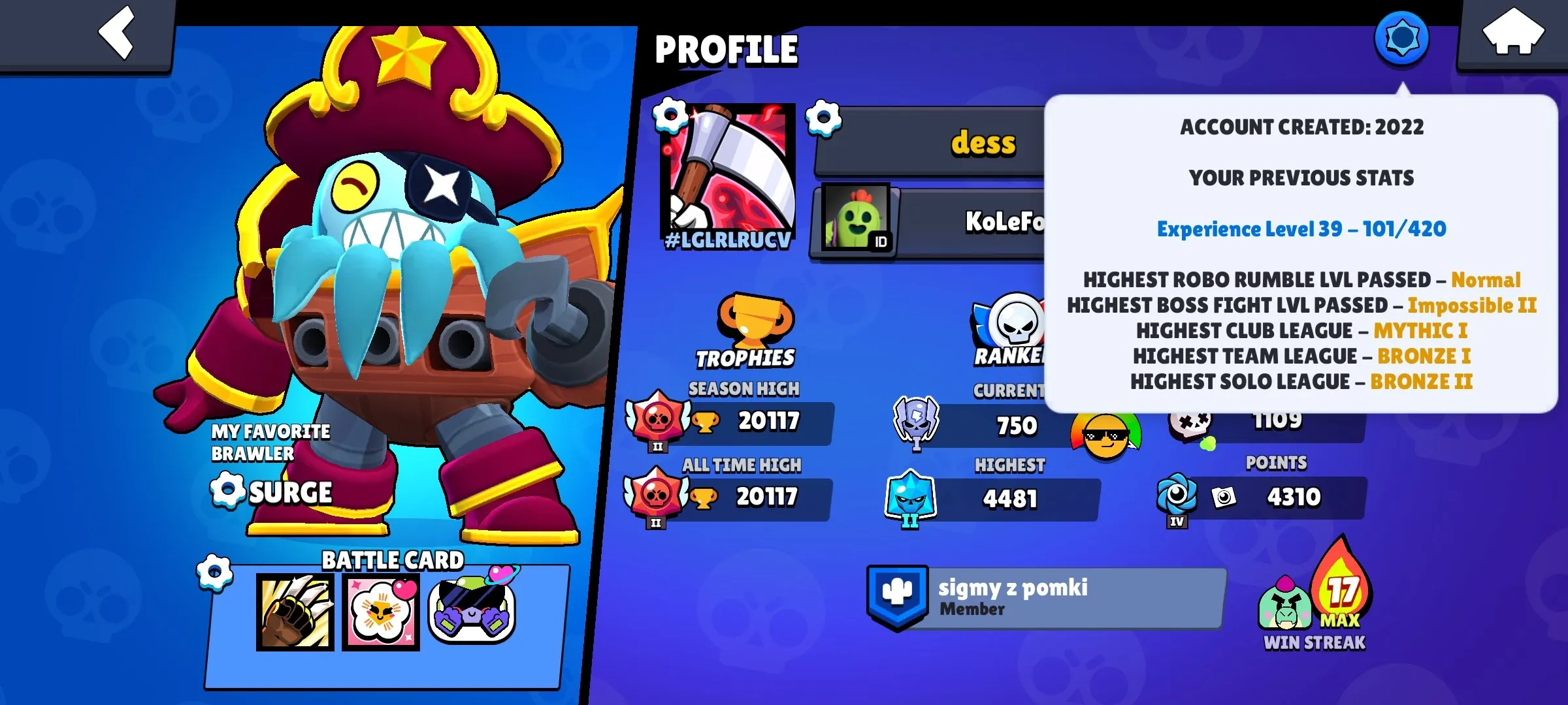 BS1934 High value skins 20117 trophies 59 brawlers 94 skins Godzilla Buzz Mecha Lotus Piper Mecha Petal Piper Mecha Rose Piper 