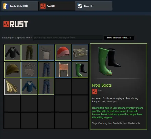 ✧･ﾟ:*✧ 15% OFF ✧･ﾟ:*✧ Suns Out, Prices Down Rust - Female Character, 293 Hrs, Frog Boots, 228 Kills(#E39793793f) ✧･ﾟ:*✧