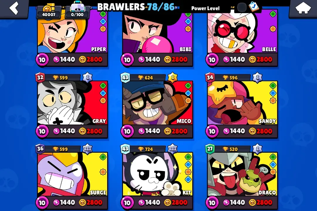 🏆40.007 TROPHY🏆 78 BRAWLERS ⭐ 88 SKINS