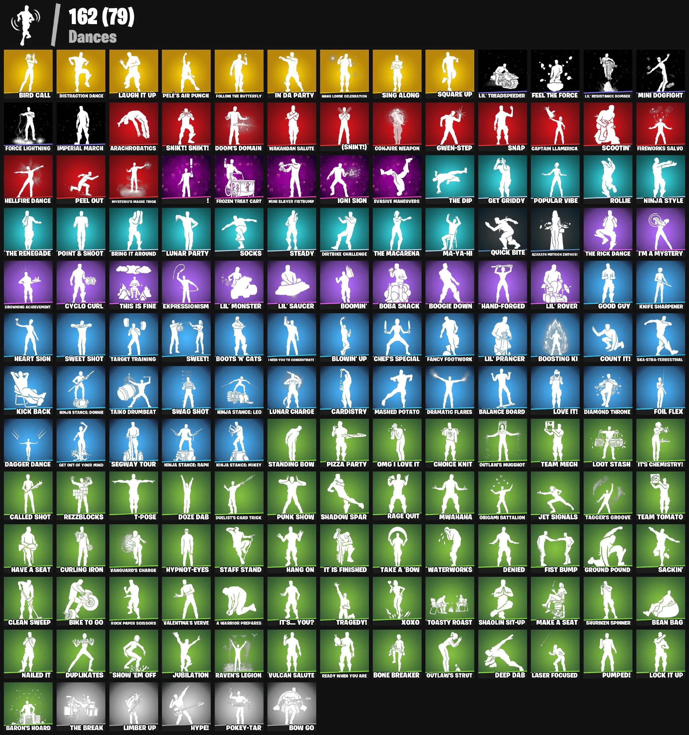 F980 213 Skins, Sultura, Fixer, Snake Eyes, Vivi Chroma, Spire Assassin, Optimus Prime, Predatory, The Origin, Shake Eyes, Peter