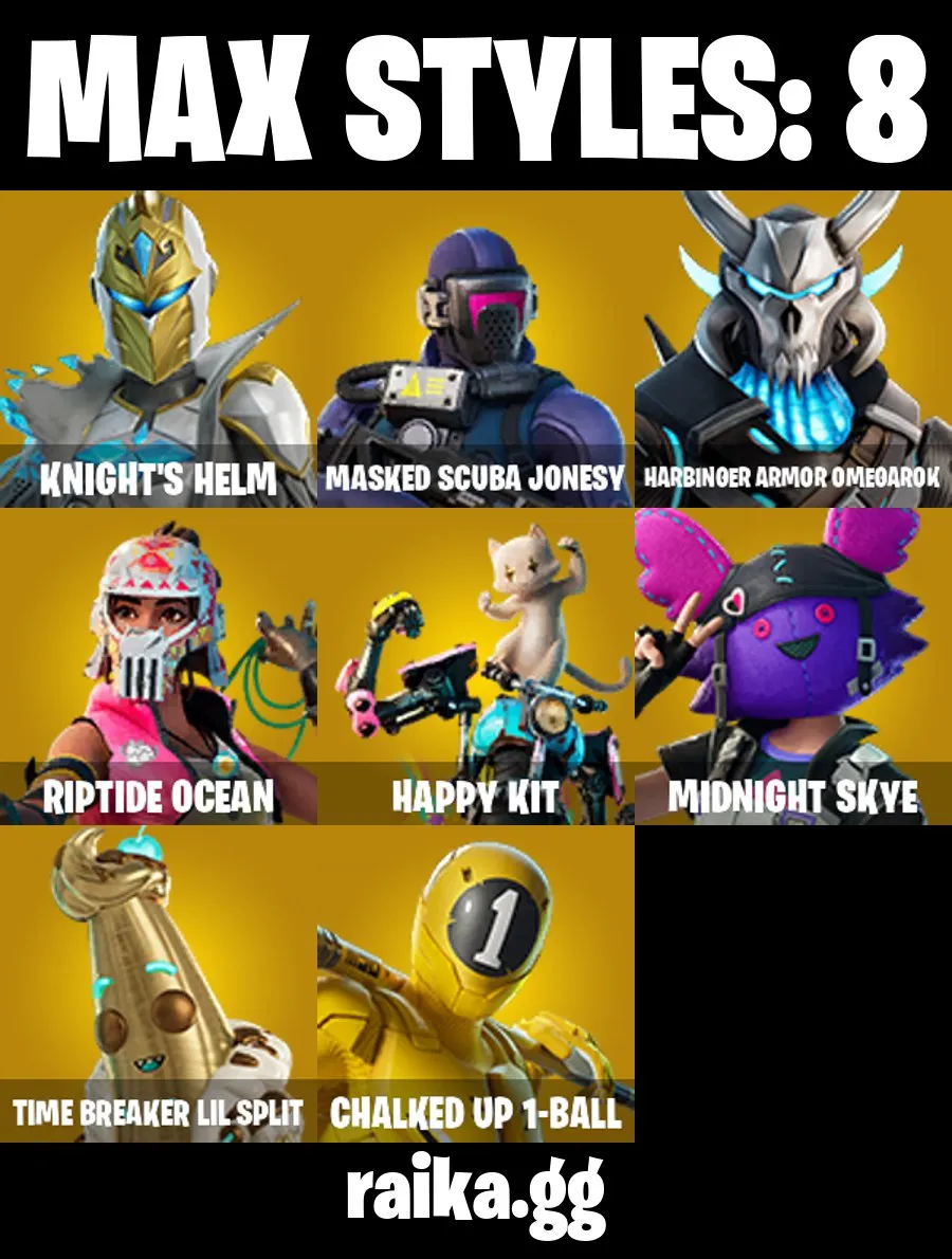 ❤️25 skins❤️Knight's Helm❤️Harbinger Armor Omegarok❤️Gear Specialist Maya❤️Fade❤️Deadpool❤️Aquaman❤️MASKED SCUBA JONESY❤️RIPTIDE OCEAN