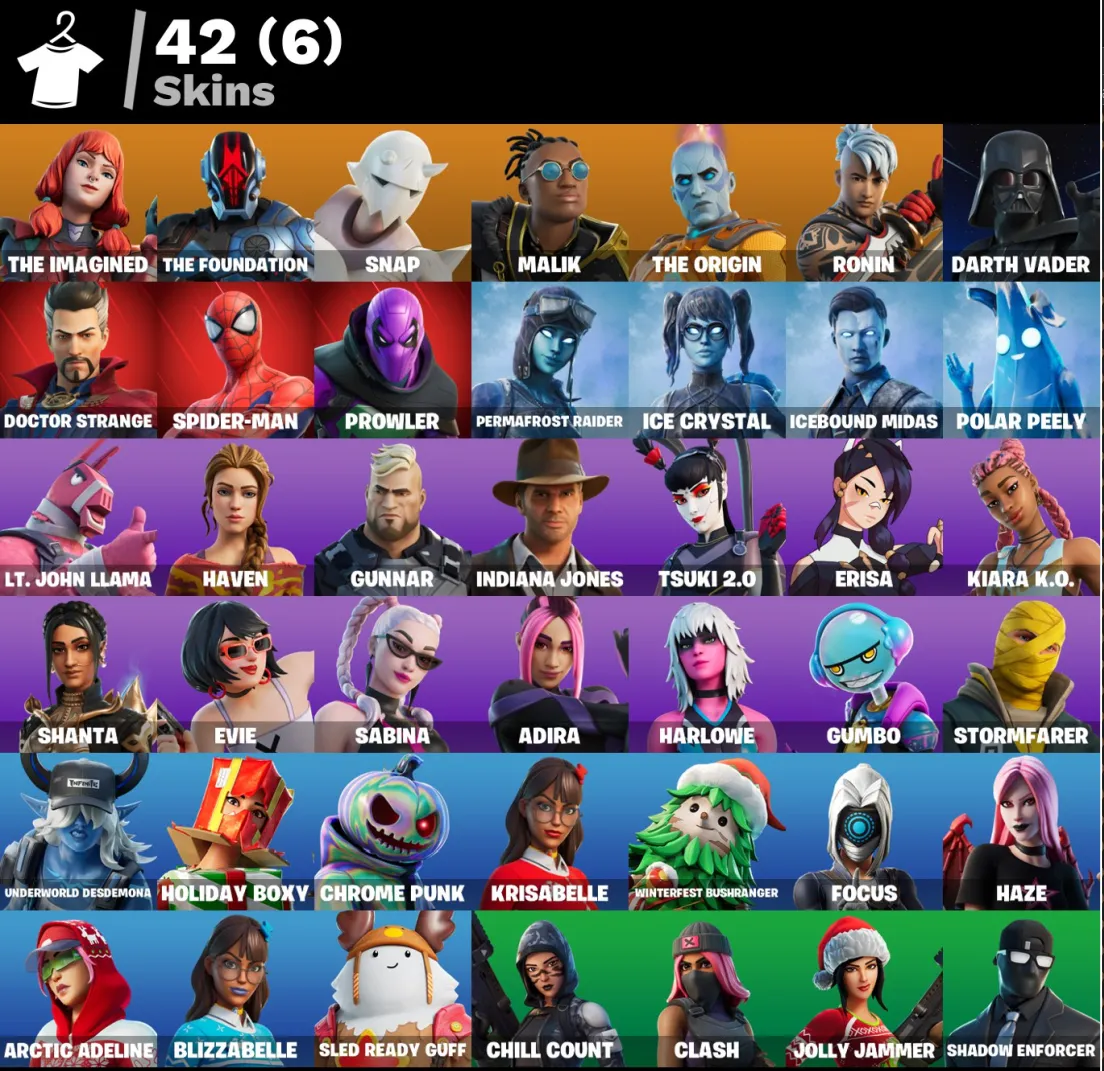 F1051 Exclusive Vaulted Ice Legends Account | Permafrost Raider, Icebound Midas, Ice Crystal, Darth Vader, Spider-Man 