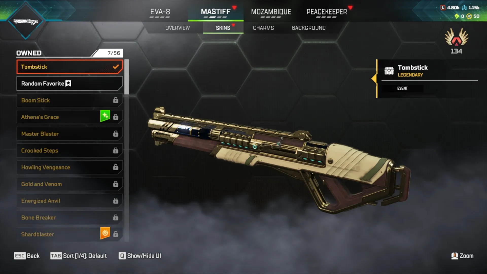 AP547 48 Legendary Skins, Rookie Rank, Level 91, Tombstick, Arachnid Rush, Slayer's Lancer, Luxury Finish, Veteran Voyager, Quicksilver 