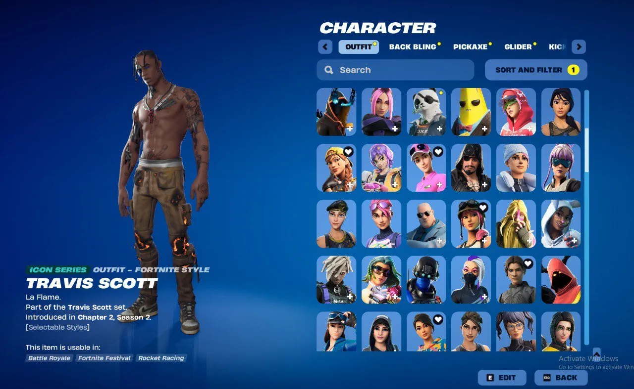 F916 Travis Scott, Harley Hitter, Surf Witch, Tricksy, and Over 180 Skins