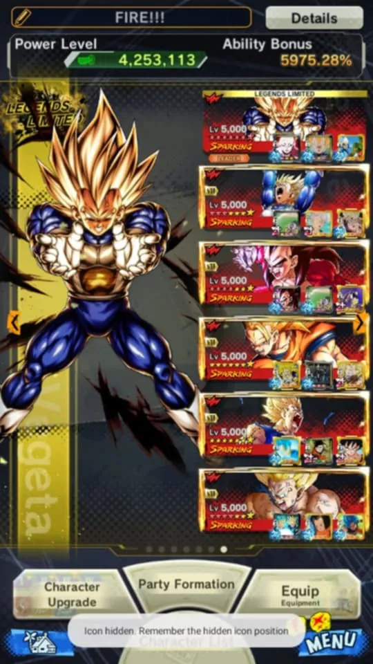 DR926-Good Account-508 Millions Power+31 Legends+Vip Equipment+Super Vegeta Full Star+Sparking+Zenkai Good star+Team GT