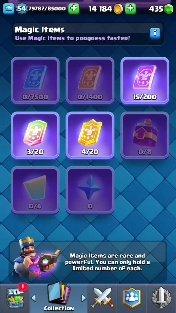 CR575 10k trophies lvl 54 maxed collection 121/121 cards 6 lvl 15 11 lvl 14 19 legendary 10 evolutions 66 emotes tower skins banner decorations