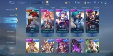 ML560 94 Heroes | 111 Skins | All Emblems Maxed | Collector Senior I | M.Meow Silvana Limited Miya Starlight Aldous