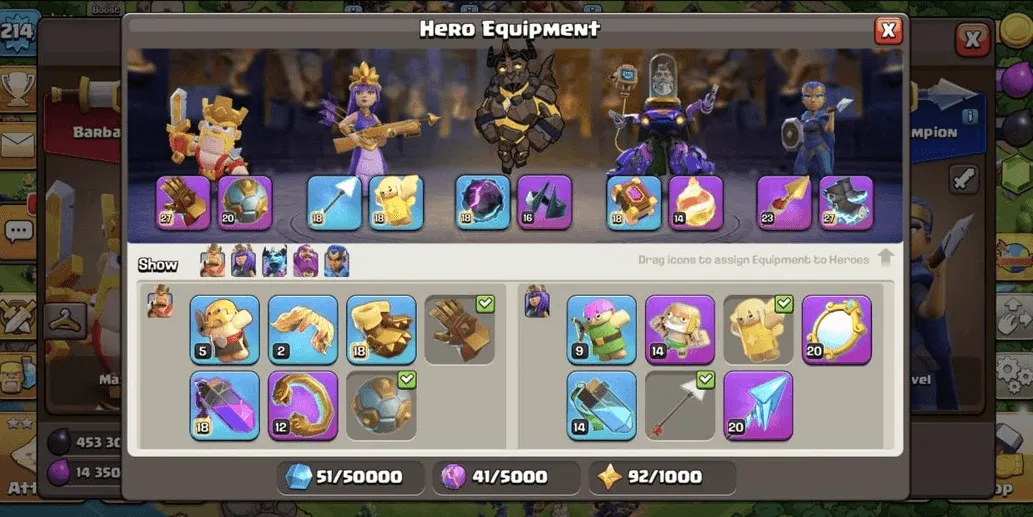 COC521 TH17 All Maxed Heroes Strong Troops Strong Defense Complete High-Level Equipment and Pets (G)