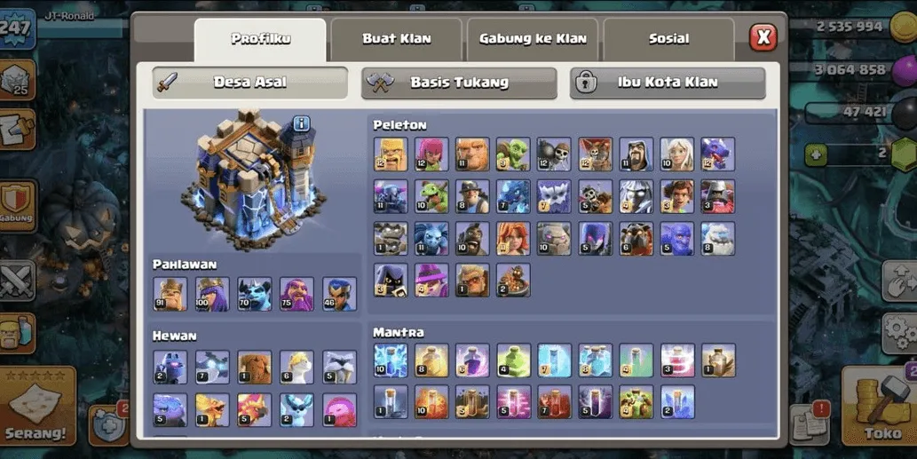 COC559 Town Hall 18 Super GG Abundant Hero Skins War Ready Heroes Pets Spells Maxed Troops (G)