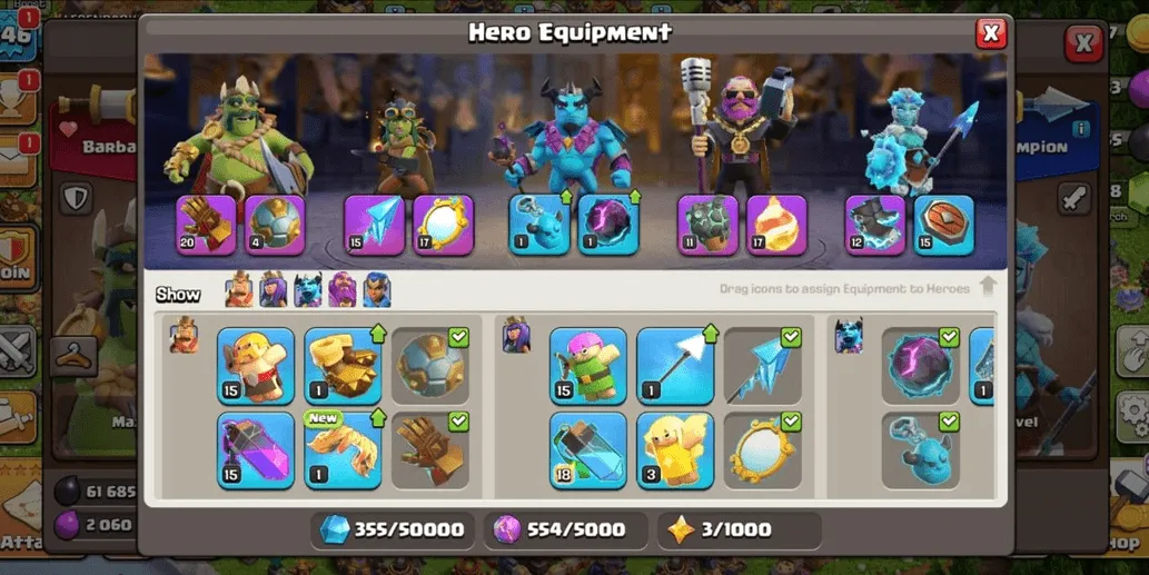 COC527 TH17 SULTAN Maxed Strong Defense High Heroes 100 100 73 75 50 Strong Troops Ready for War (G)