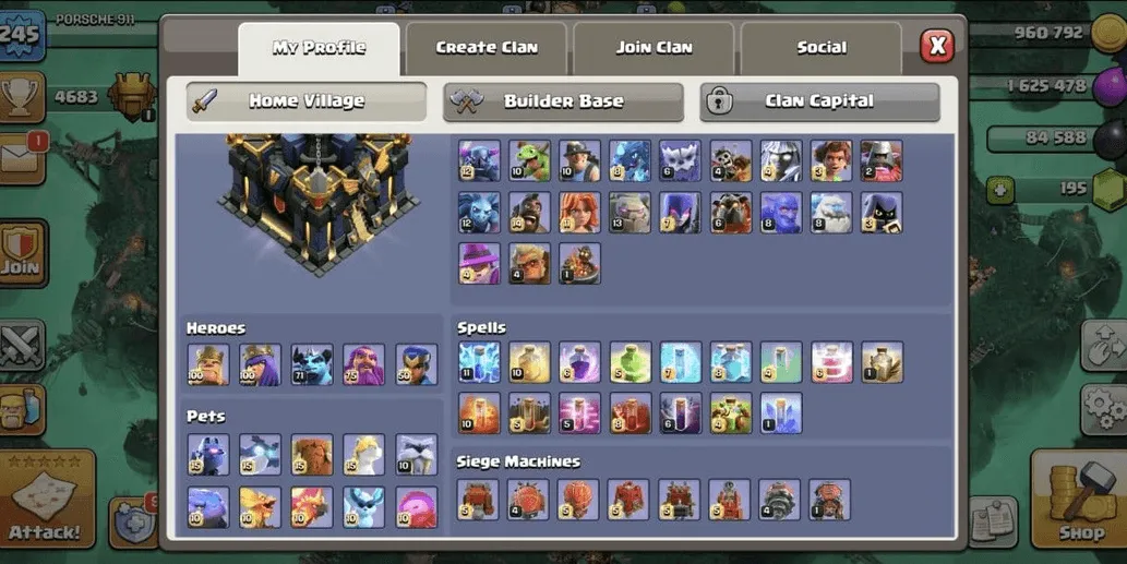 COC531 TH17 All Maxed Heroes 100 100 80 75 50 Strongest Defense Equipment Lights Up Colorful Scenery High Pets Spells Siege Machines (G)