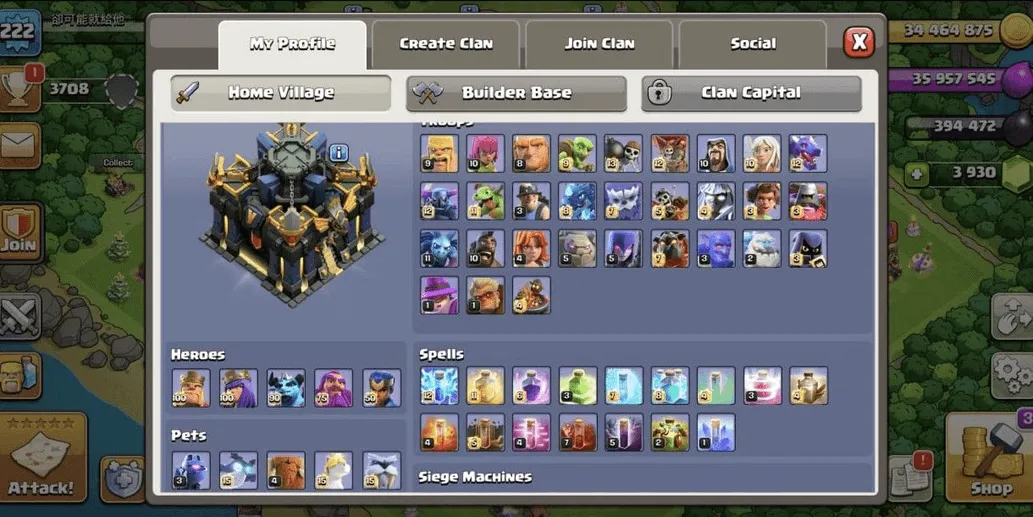 COC529 TH17 Strong Heroes and Defense 100 100 80 75 50 Fun Gacor Style Max Equipment High Pets and Troops (G)