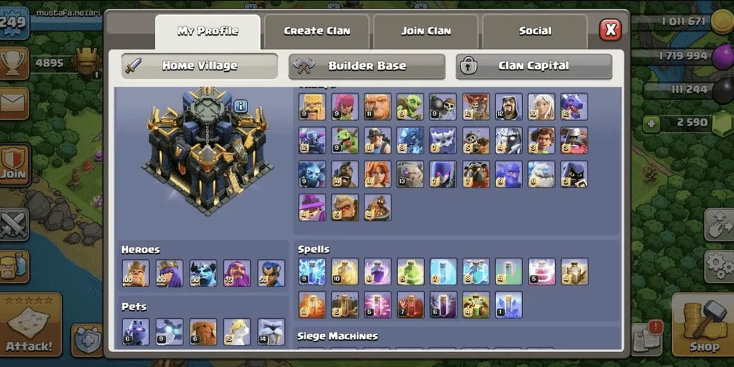 COC528 TH17 High Defense Strong Heroes 100 100 80 75 50 Max Equipment Strong Troops and Pets Ready for War (G)