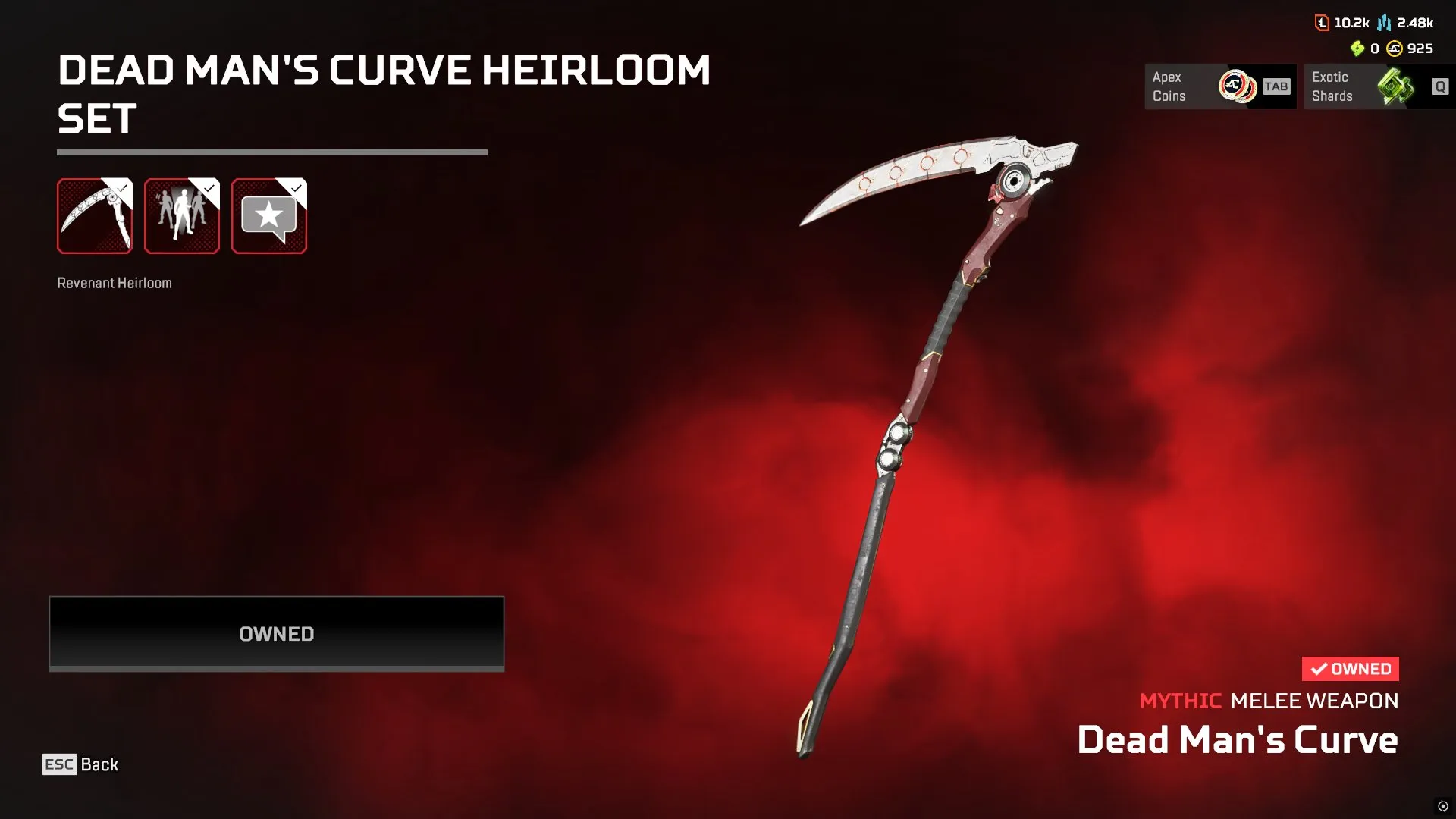 AP684 Valkyrie Revenant Dead Man's Curve Suzuki Heirloom Sets | Slayer Lancer Hardball Infused | Risen Queen Atom Heart Fluorescent Tech Forged Knight | 63 Legendaries | Rookie | Level 64 | 925 Coins Relic 