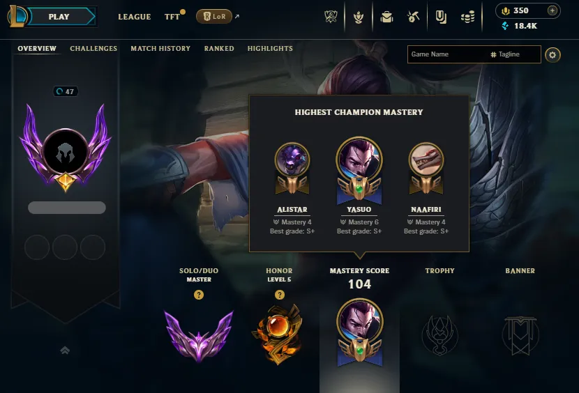 🔥LVL47 Master 71%WR Handleveled🚀+24/-17LP Gains💎18K BE 46Champs 7Skins✅Lifetime Ownership Guarantee✔️Recovery information included