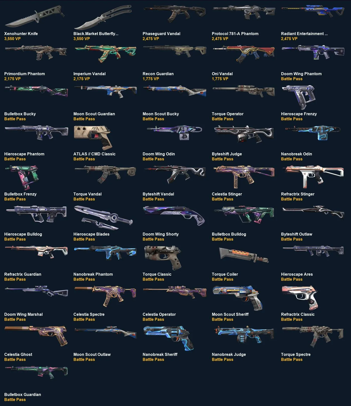 V114 // Byteshift Vandal, Torque Vandal, Nanobreak Phantom, Doom Wing Marshal, More (46 Skins), All Agents