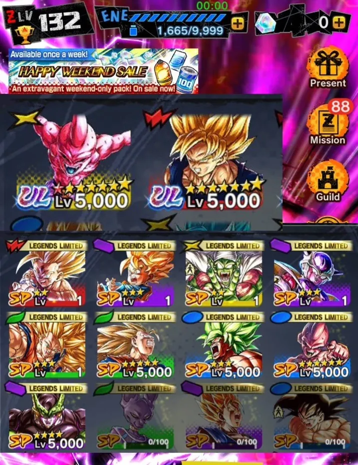 IOS+Android-ULTRA Buu Kid 8 Star-Legends Limited(Piccolo+Broly+Cell+Buu kid 7 star)-have Equi-DR177