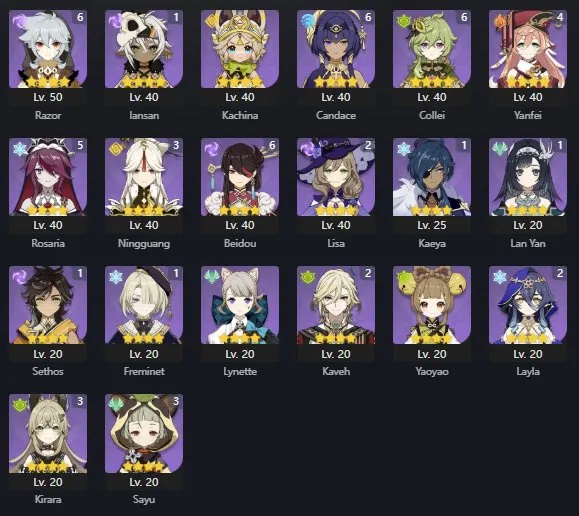 GI1068 High AR59 Iter Account with Furina, Raiden Shogun, Navia, Alhaitham, Yelan, Kazuha, Zhongli, Cyno, Arataki Itto 