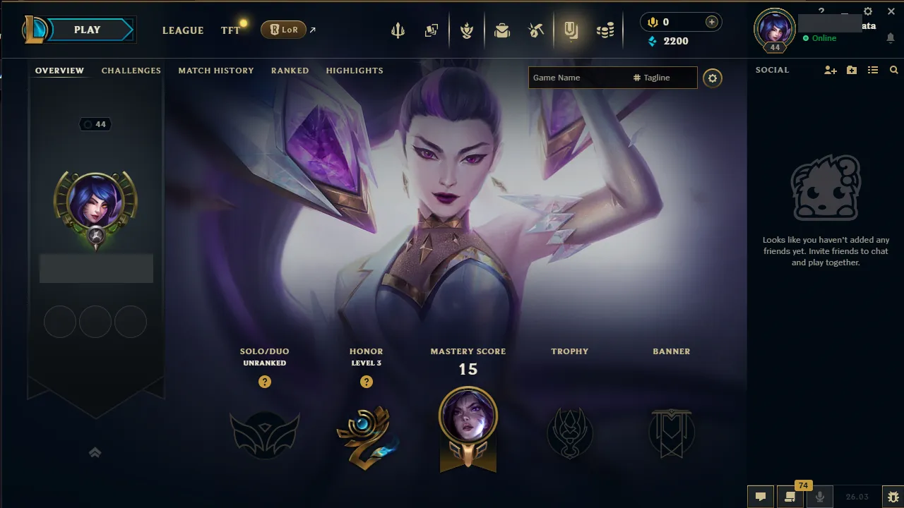 🌍 EUW 👑 Season 16 (Current) 🔥 Unranked 📌️ Silver IV S11 💎️ Prestige K/DA ALL OUT Kai'Sa Skin ✨️ Fresh MMR 🔐 Lifetime Ownership 🏷️ #TH-FLK-F5