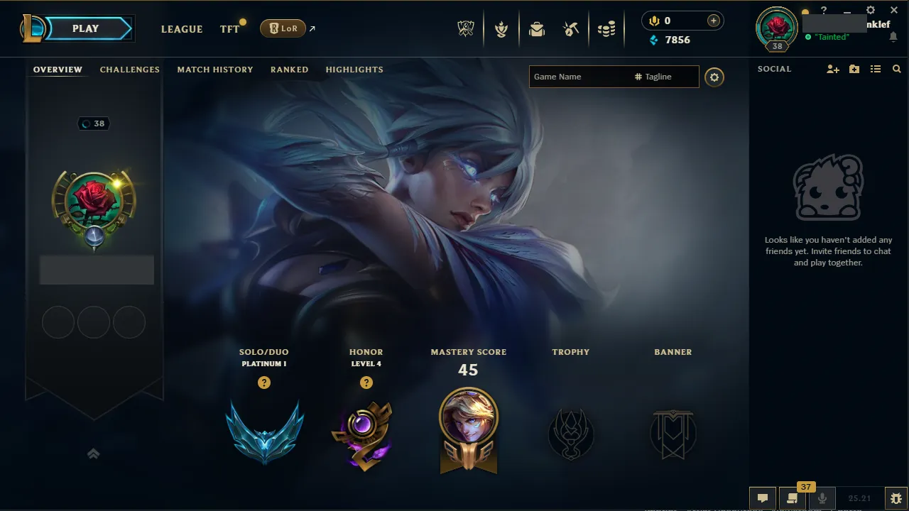 🌍 EUNE 🔒 Handlevel ⚡️ Platinum I (38 LP) ✨️ WR:53% 🔥 71 Champs + 3 Skins ♾️ Lifetime Ownership 📧 Full Access Account ✅ #TH-631-A3