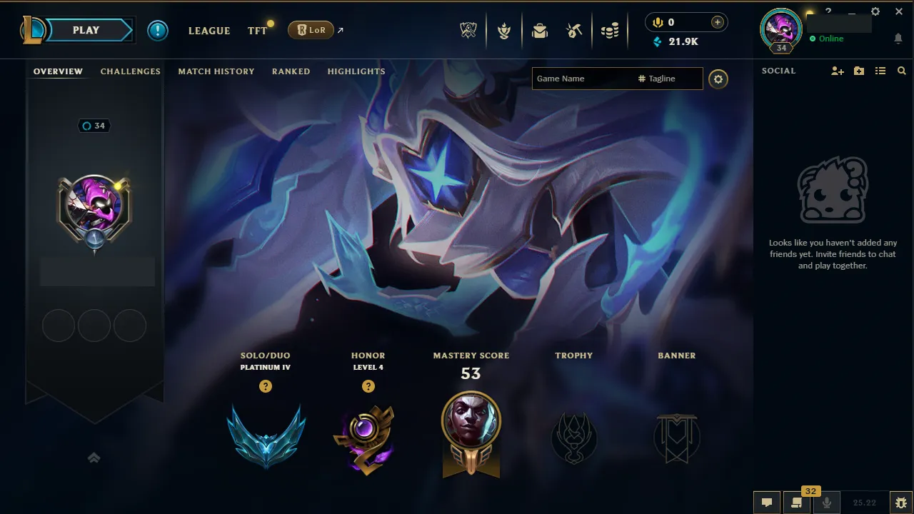 🌍 EUW 🔒 Handlevel ⚡️ Platinum IV (6 LP) 🥇 Jungle Main ✨️ WR:72% 🔥 +38LP Gains 📧 Full Access Account ✅ #TH-XVC3VVI
