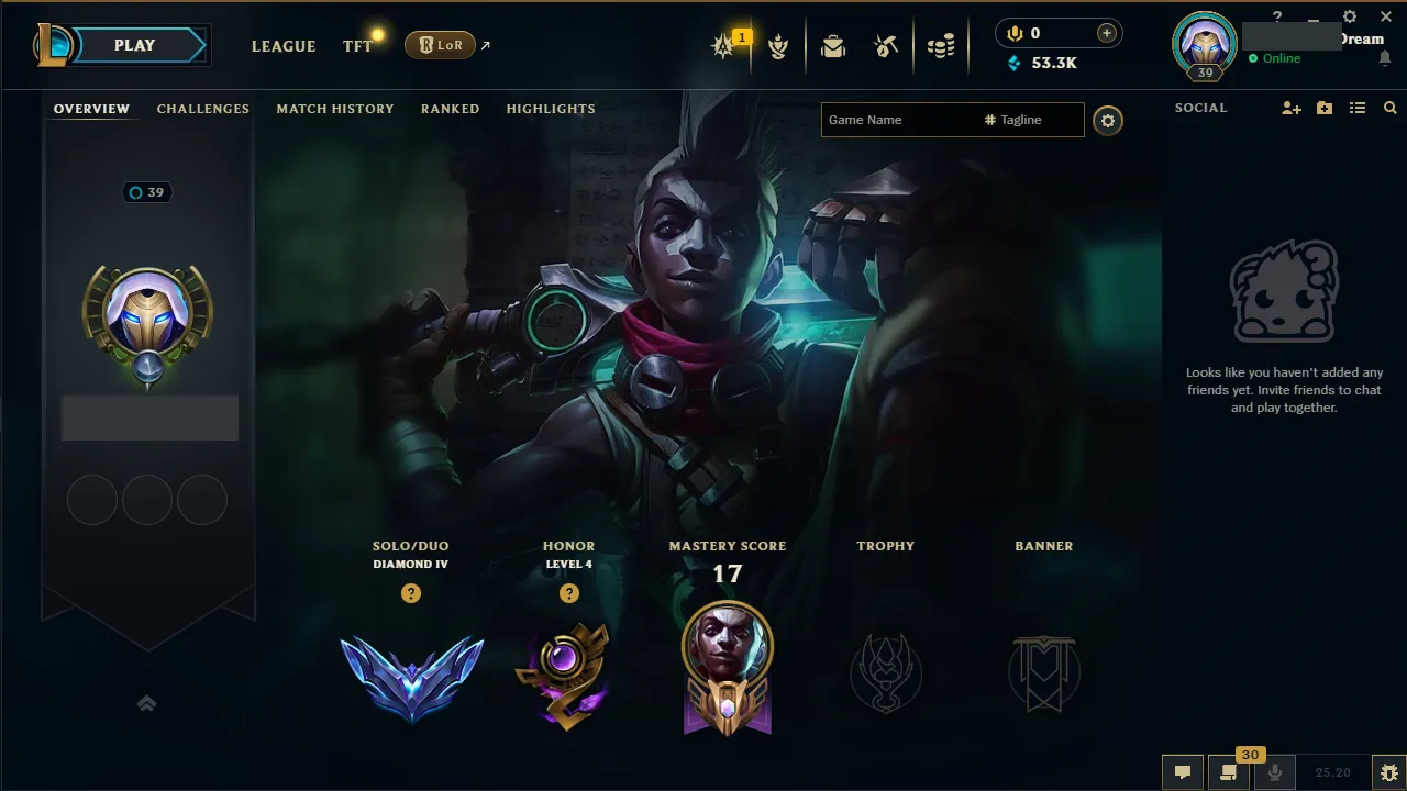 🌍 EUNE 🔒 Handlevel ⚡️ Diamond IV (16 LP) | Mid/Top ✨️ WR:64% 🔥 +30LP Gains ♾️ Lifetime Ownership 📧 Full Access Account ✅ #TH-599