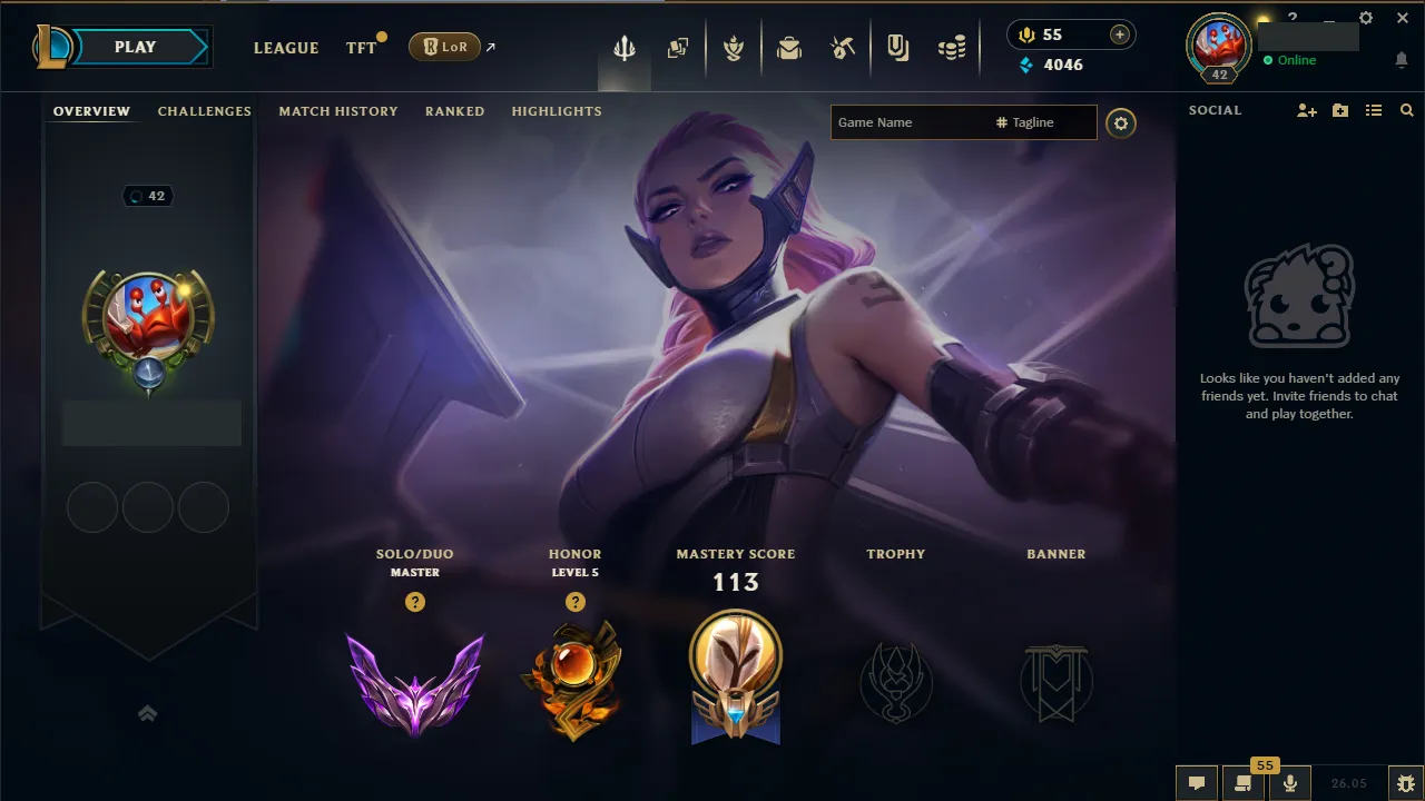 🌍 EUW 👑 Season 16 (Current) 🔥 Master (103 LP) 📌️ ADC Main 💎️ +26/28LP Gains ✨️ Master+ MMR 🔐 Lifetime Ownership 🏷️ #TH-9C2