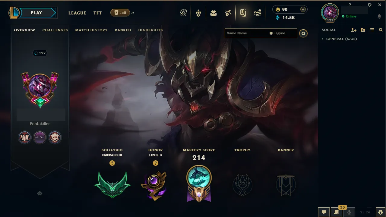 🌍 EUNE 🔒 Handlevel ⚡️ Emerald III (2 LP) 🥇 Jungle/ADC ✨️ Diamond 2 Peak 🔥 37 Skins 📧 Full Access Account ✅ #TH-0723