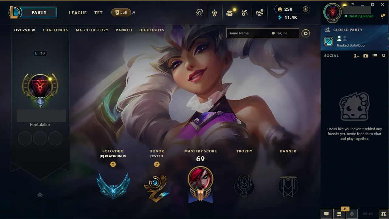 🌍 EUW 🔒 Handlevel ⚡️Platinum IV (76 LP) 🥇 Mid Main ✨️ High Emerald/Diamond MMR 🔥 +38LP Gains  📧 Full Access Account ✅ #TH-C2FV24V