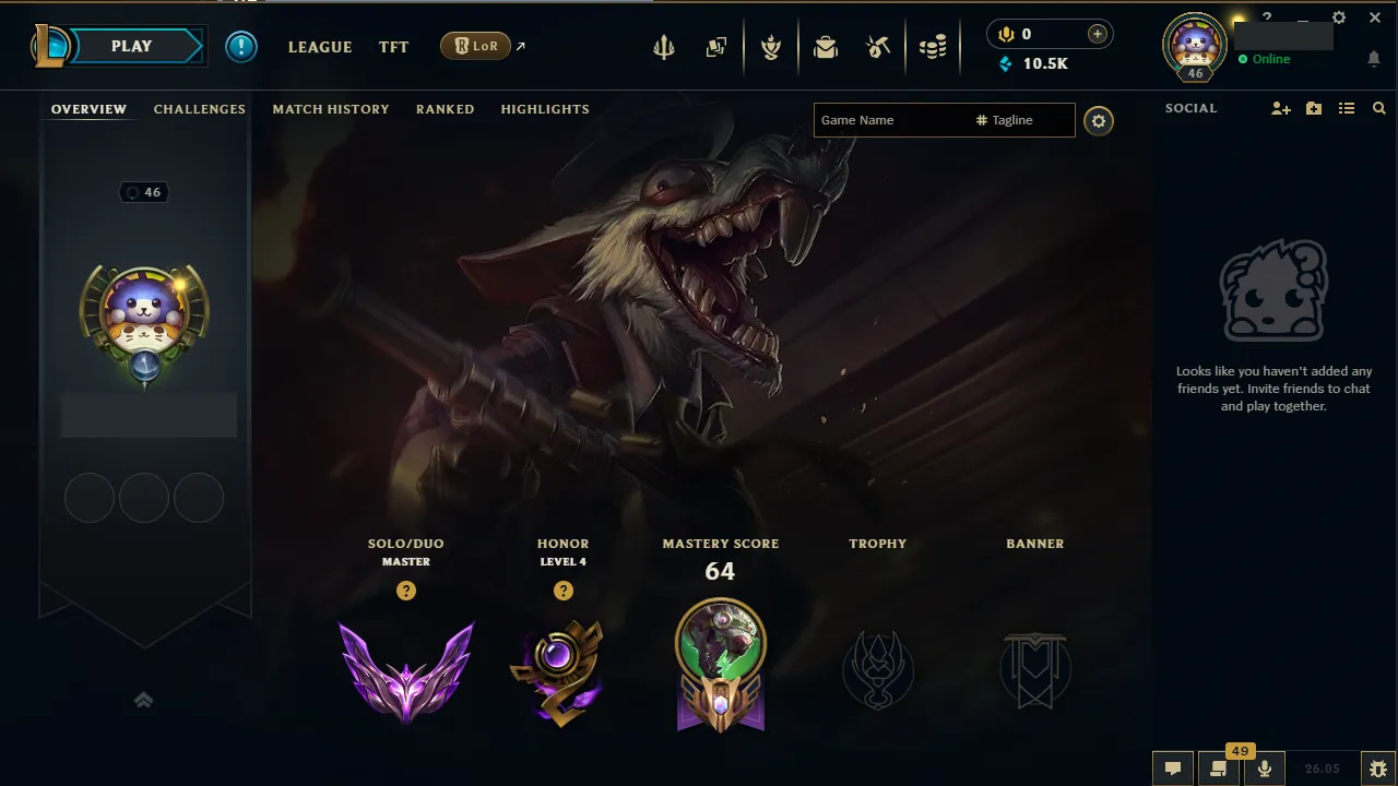 🌍 EUW 👑 Season 16 (Current) 🔥 Master (2 LP) 📌️ ADC Main 💎️ WR:64% ✨️ +22LP Gains 🔐 Lifetime Ownership 🏷️ #TH-4V7