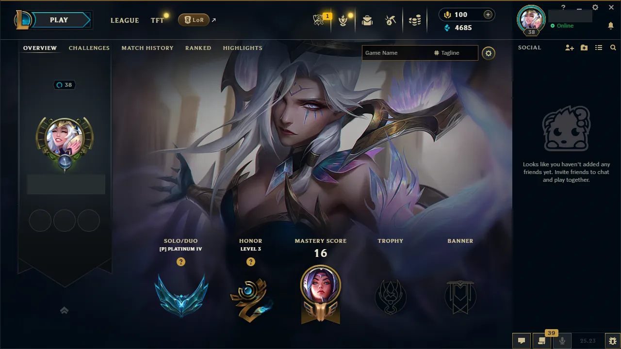 🌍 EUW 🔒 Handlevel ⚡️ Platinum IV (76 LP) 🥇 Mid Main ✨️ WR:100% 🔥+38LP Gains & High MMR  📧 Full Access Account ✅ #TH-XX2LKI