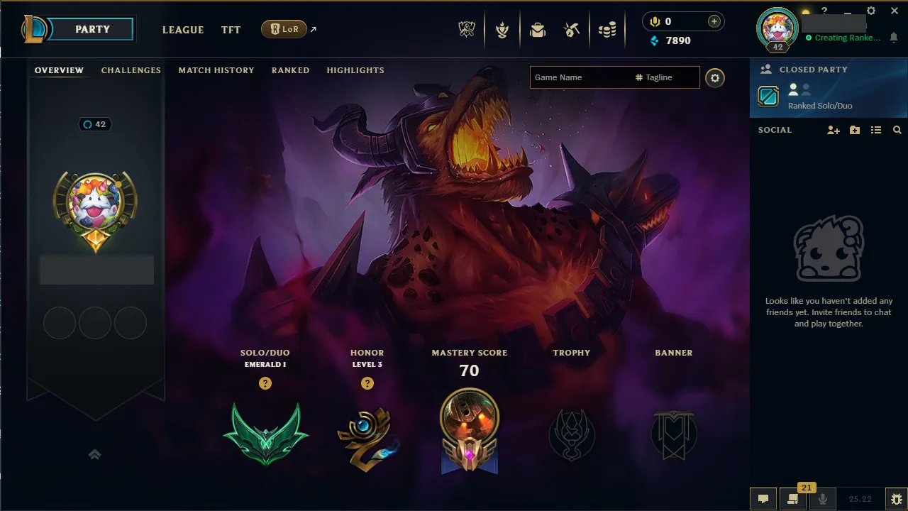 🌍 EUW 🔒 Handlevel ⚡️ Emerald I (75 LP) ✨️ +30LP Gains 🔥 Diamond+ MMR 📧 Full Access Account ✅ #TH-2D23CZ