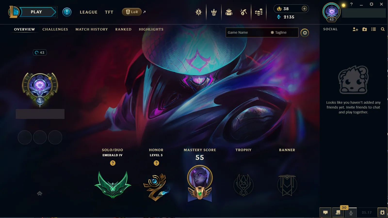 🌍 EUW 🔒 Handlevel ⚡ Emerald IV (81 LP)✨ 43 Champs + 7 Skins 🔥 +27LP Gains ♾️ Lifetime Ownership 📧 Full Email Access ✅ Full Ownership Transfer #FLK2