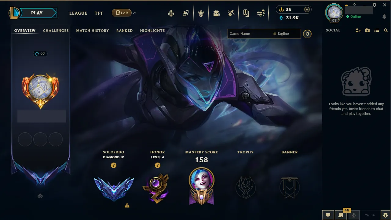 🌍 EUW 👑 Season 16 (Current) 🔥 Diamond IV 📌️ ADC Main 💎️ 17 Skins ✨️ Pulsefire Ezreal 🔐 Lifetime Ownership 🏷️ #TH-0785